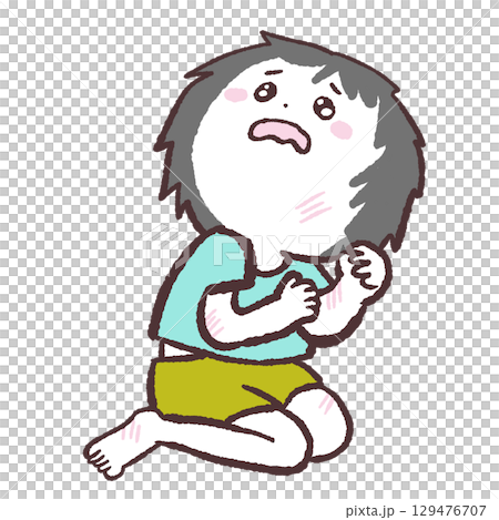 受驚的孩子的插圖 受驚的孩子的插圖 129476707