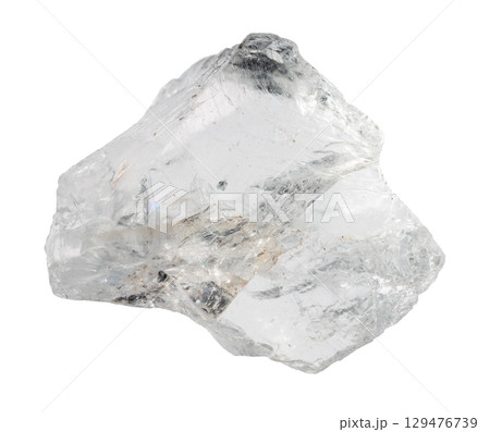 rough goshenite colorless beryl mineral cutout 129476739
