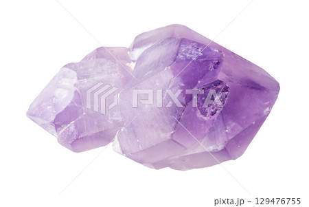 natural raw amethyst crystals cutout on white natural raw amethyst crystals cutout on white 129476755