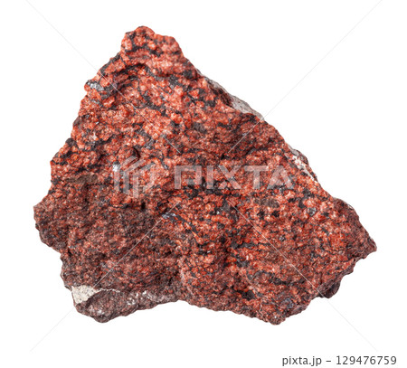 natural raw analcimolite rock cutout on white natural raw analcimolite rock cutout on white 129476759