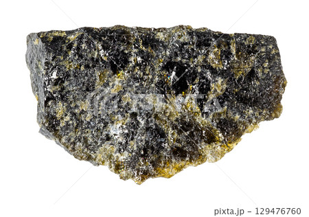 natural raw diopside rock cutout on white natural raw diopside rock cutout on white 129476760