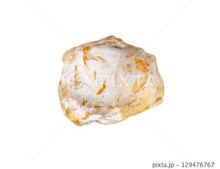 raw colorless sapphire crystal cutout on white 129476767