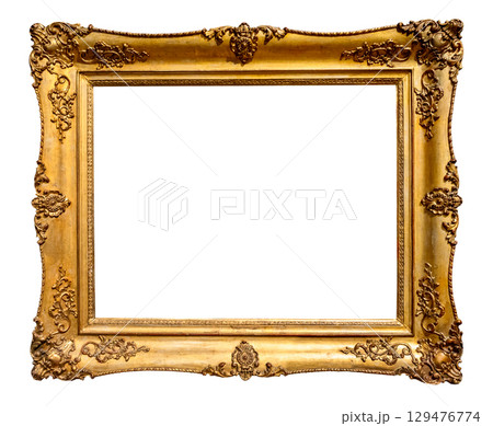 antique horizontal baroque golden painting frame 129476774