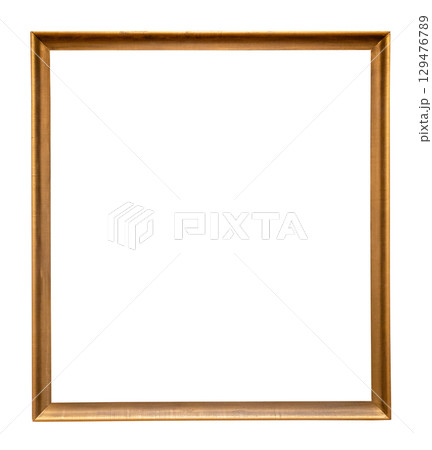 vintage narrow simple golden wooden painting frame 129476789