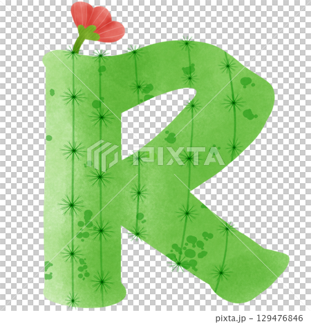 green letters of the alphabet cactus 129476846
