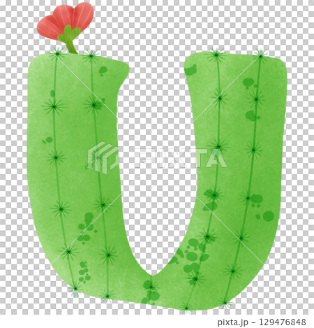 green letters of the alphabet cactus 129476848