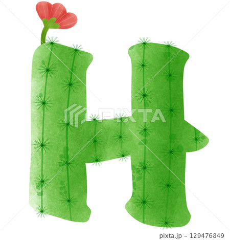 green letters of the alphabet cactus 129476849