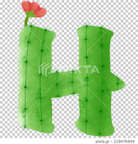 green letters of the alphabet cactus 129476849