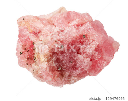 rough rhodochrosite mineral cutout on white rough rhodochrosite mineral cutout on white 129476963