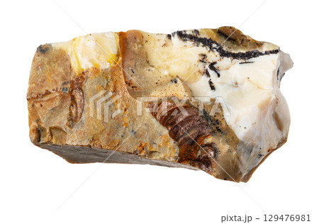 natural rough common opal mineral cutout on white 129476981