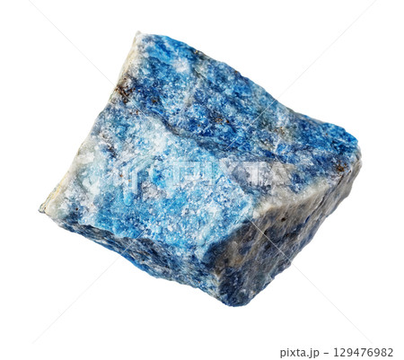 natural raw lazurite (lapis lazuli) mineral cutout 129476982