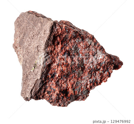 natural raw analcimolite mineral cutout on white 129476992