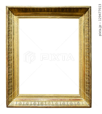 retro vertical light golden painting frame cut out 129477013