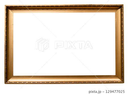retro horizontal plain gold painting frame cut out retro horizontal plain gold painting frame cut out 129477025