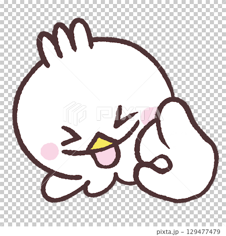 オッケーサインする白い鳥のイラスト オッケーサインする白い鳥のイラスト 129477479