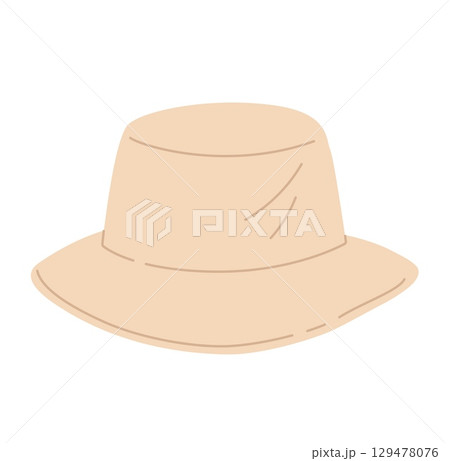 Summer hat vector illustration. Panama on white background. 129478076
