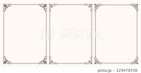 Set of frames in vintage style 129478556