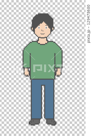 Male pixel art_green clothes Male pixel art_green clothes 129478680