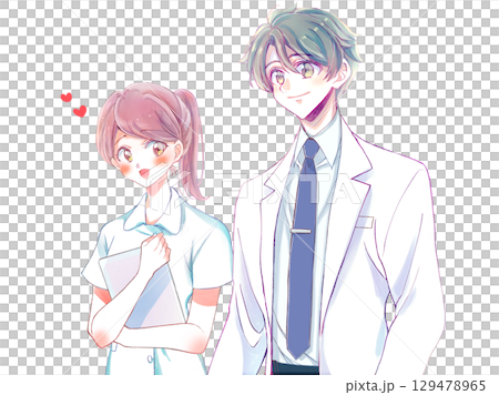 Nurse and doctor side by side in love 129478965