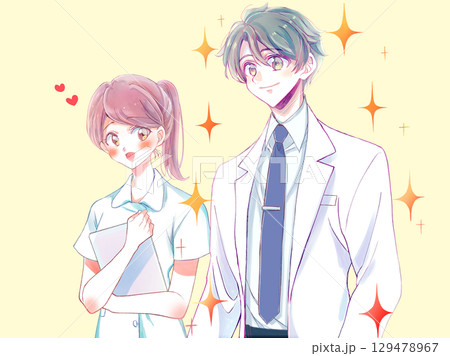 看護師と医者　横並び　恋 129478967