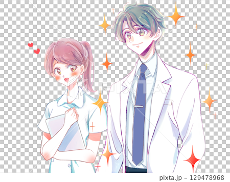 Nurse and doctor side by side in love 129478968
