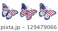 Patriotic Butterfly Set American Flag Stars and Stripes Vector Clipart for Independence Day Shirts and Crafts 129479066