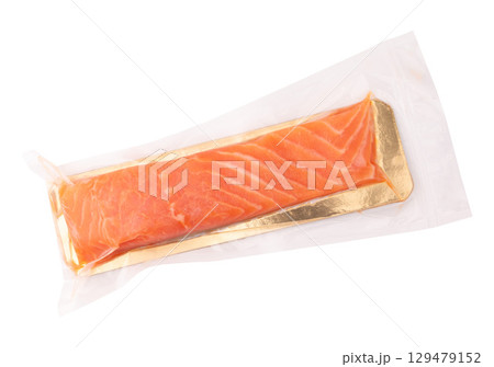piece of lightly salted salmon isolated 129479152