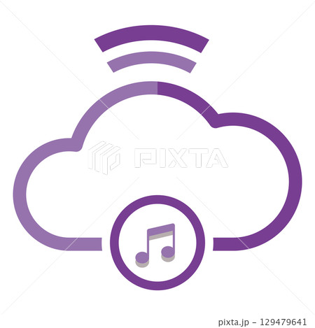 Purple cloud music streaming. Vector 129479641