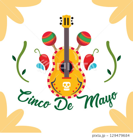 Cinco de Mayo music celebration. Vector 129479684