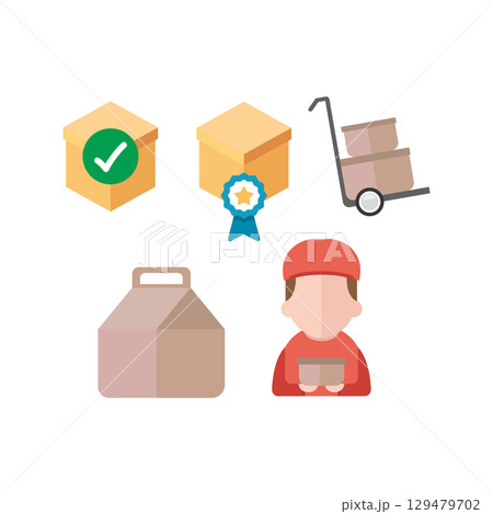 Package service icons set. Vectorのイラスト素材 [129479702] - PIXTA