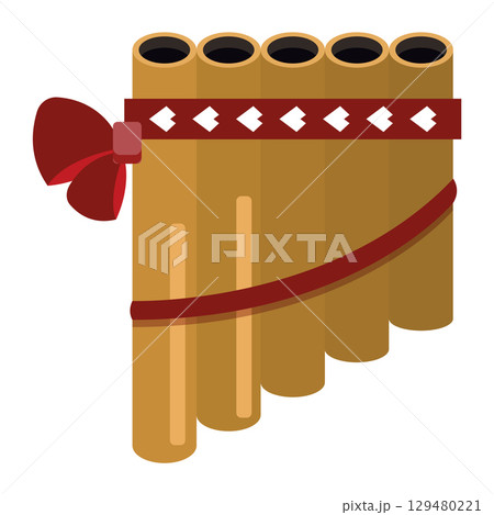 Traditional pan flute instrument. Vector Traditional pan flute instrument. Vector 129480221