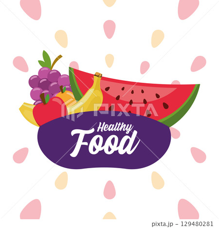 Healthy food poster Vector 129480281