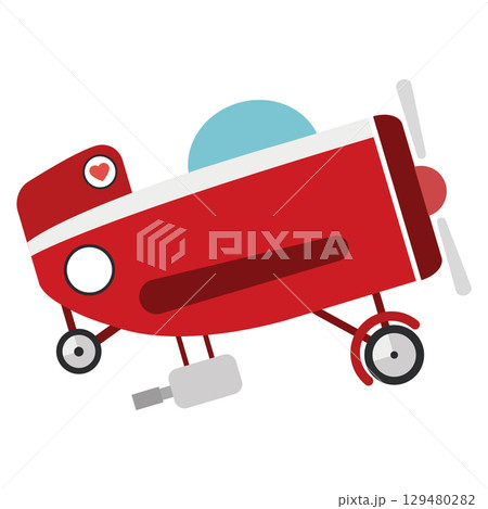 Red toy wagon with items. Vector Red toy wagon with items. Vector 129480282