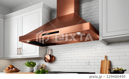 modern kitchen interior with glass of water 129480495