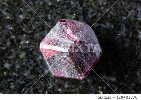 sample of rough rhodolite pyrope crystal on black sample of rough rhodolite pyrope crystal on black 129481870