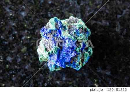 uncut azurite and malachite mineral on black uncut azurite and malachite mineral on black 129481886
