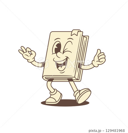 Cool comic childish book cartoon character winked okay vector illustration 129481968