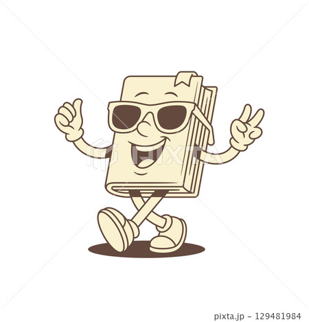 Cool summer childish book cartoon character in sunglasses vector illustration 129481984