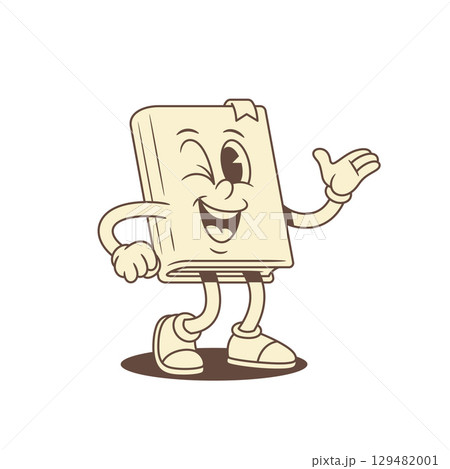 Cute comic childish book cartoon character winked vector illustration 129482001