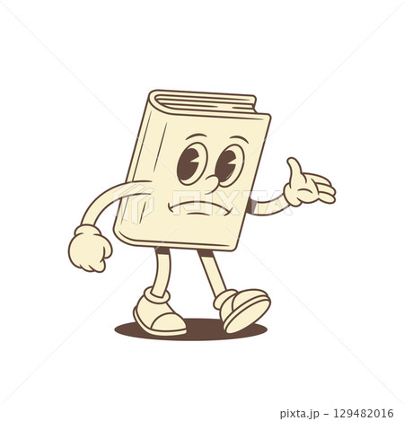 Upset sad childish book cartoon character minimalist vector illustration 129482016