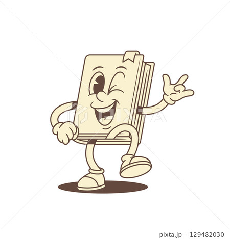 Overjoyed funny childish book cartoon character rock gesture vector illustration Overjoyed funny childish book cartoon character rock gesture vector illustration 129482030