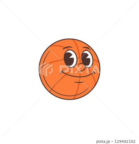 Cute Smiling Basketball Emoji Mascot With Expressive Eyes And Friendly Face Vector Illustration Cute Smiling Basketball Emoji Mascot With Expressive Eyes And Friendly Face Vector Illustration 129482102