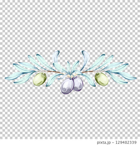 Exploring the Beauty of Olives and Olive Oil Through Watercolor Illustrations frame, border, arrangement Exploring the Beauty of Olives and Olive Oil Through Watercolor Illustrations frame, border, arrangement 129482339