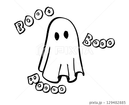 Cartoon Halloween Ghost Floating Cartoon Halloween Ghost Floating 129482885