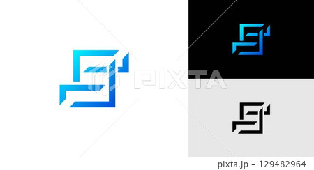 modern and sophisticated  S initials logo design 129482964