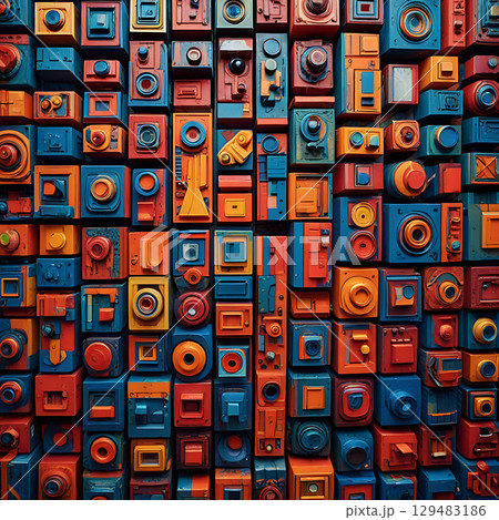 Bold Typography Shapes And Painterly Colorfields 129483186