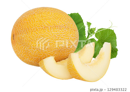 Melon isolated on white background with  full depth of field 129483322