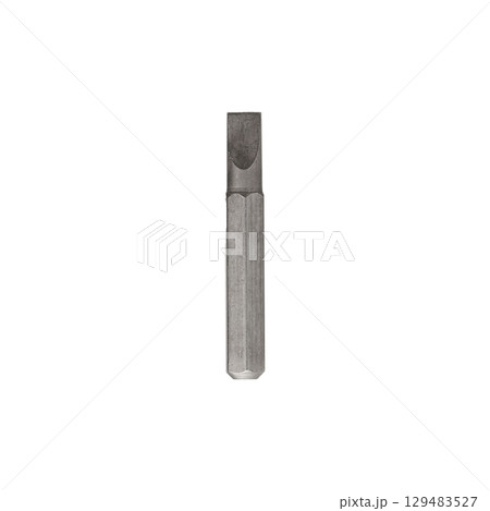 Iron bit for screwdriver and drill on Isolated on a white background Iron bit for screwdriver and drill on Isolated on a white background 129483527