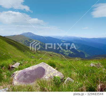 puddle on mountain stone 129483544