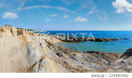 Summer Sithonia rocky coast, Greece. 129483562